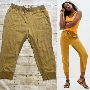 Anthropologie The Nomad Joggers In Mustard Yellow Cropped